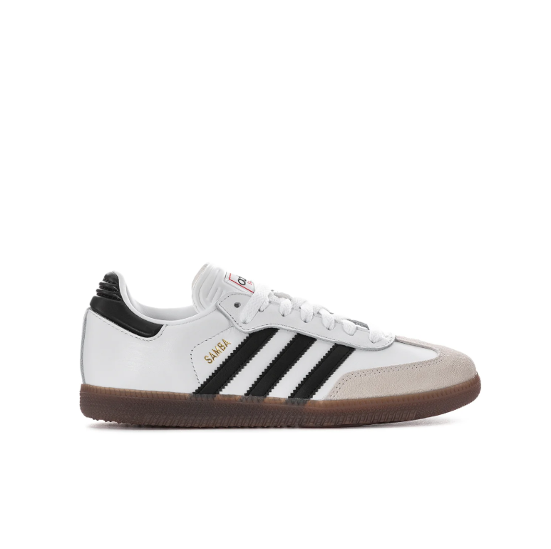 adidas Samba White & Black Sneakers with Gum Sole