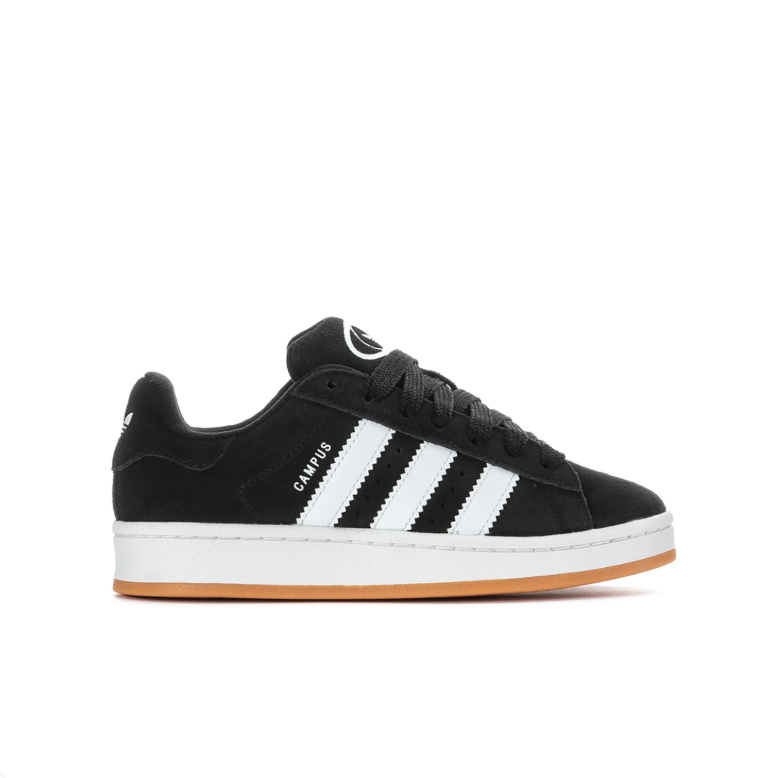 adidas Campus Black & White Sneakers with Gum Sole