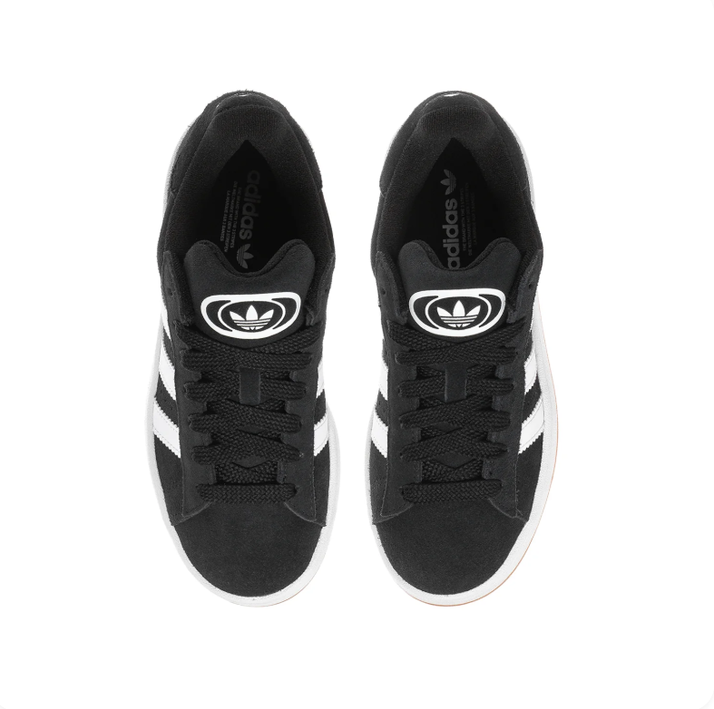 adidas Campus Black & White Sneakers with Gum Sole