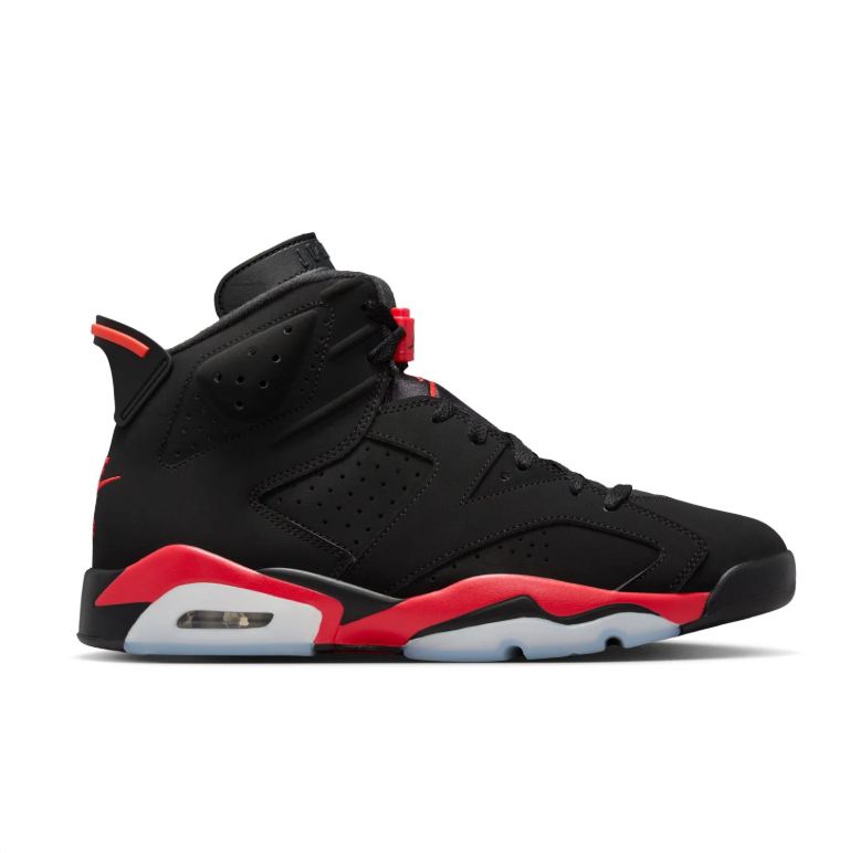 Jordan Black & Red High-Top Sneakers with Icy Sole