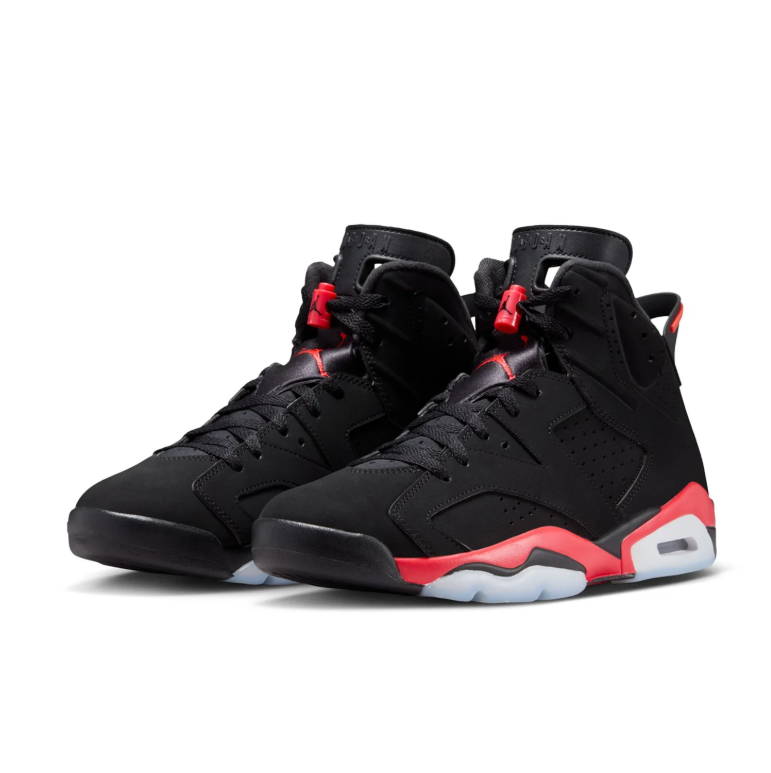 Jordan Black & Red High-Top Sneakers with Icy Sole