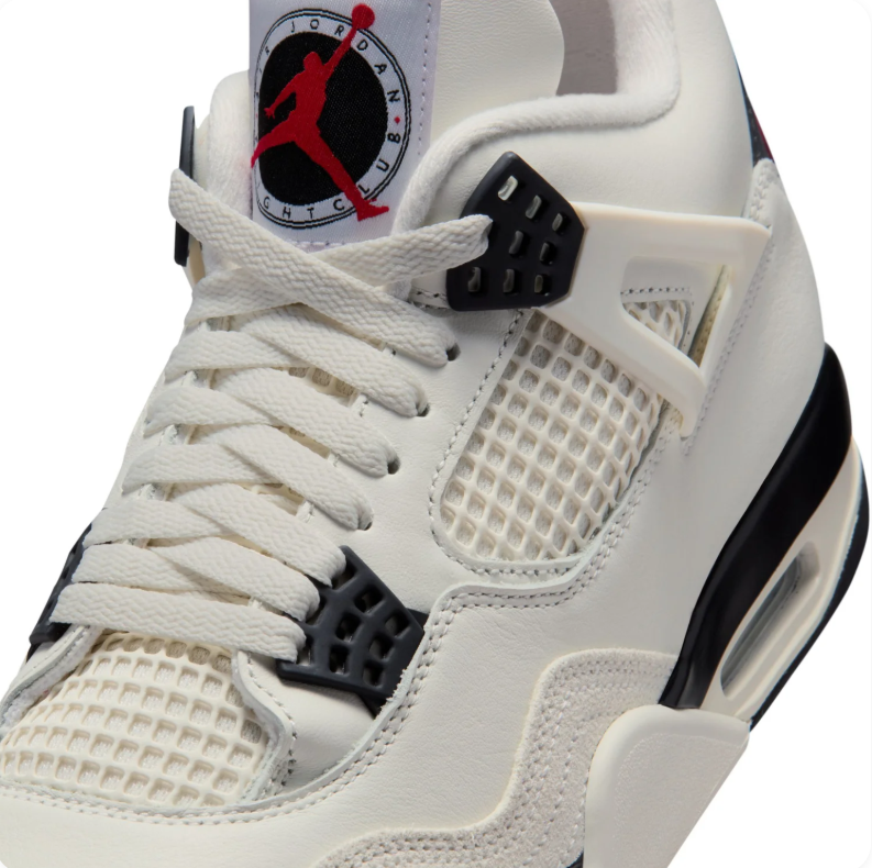 Jordan White & Black Sneakers with Red Accents