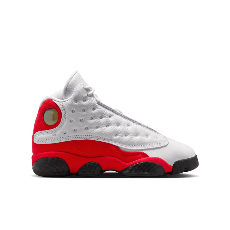 Jordan White & Red High-Top Sneakers with Black Accents