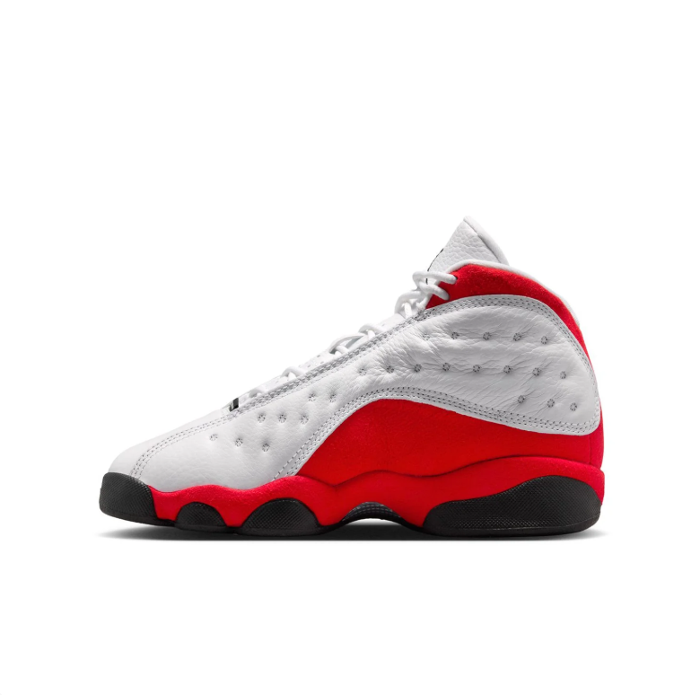 Jordan White & Red High-Top Sneakers with Black Accents