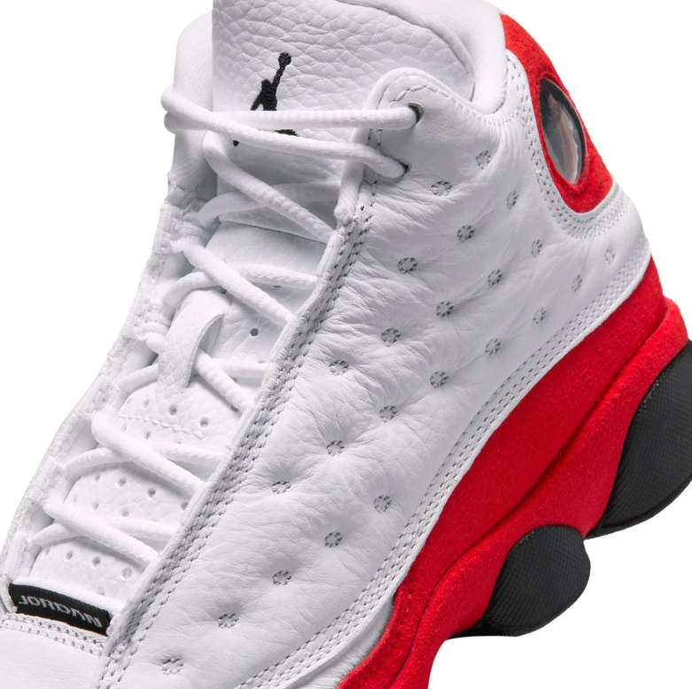 Jordan White & Red High-Top Sneakers with Black Accents