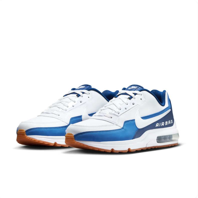 Nike Air Max White & Blue Low-Top Sneakers with Gum Sole