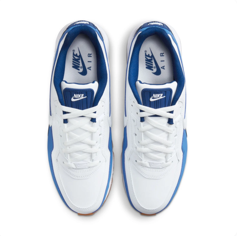 Nike Air Max White & Blue Low-Top Sneakers with Gum Sole