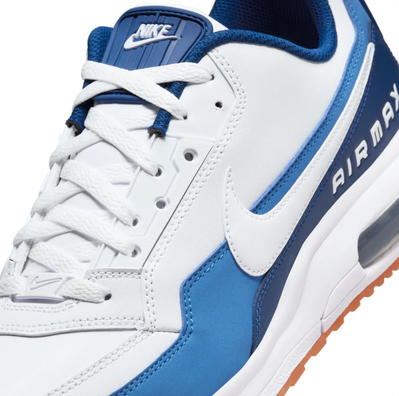 Nike Air Max White & Blue Low-Top Sneakers with Gum Sole