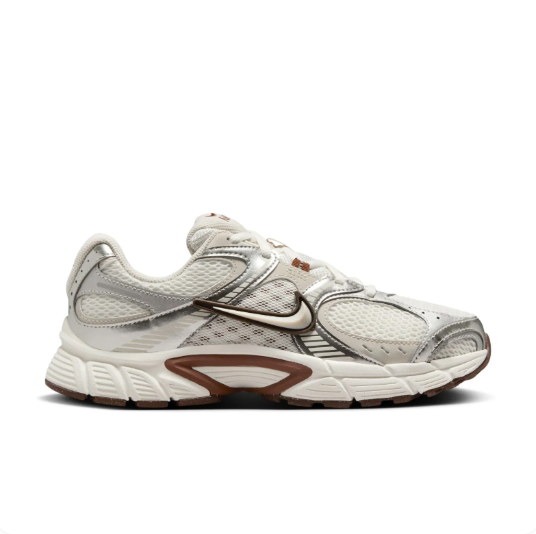Nike Cream & Metallic Silver Sneakers with Brown Accents