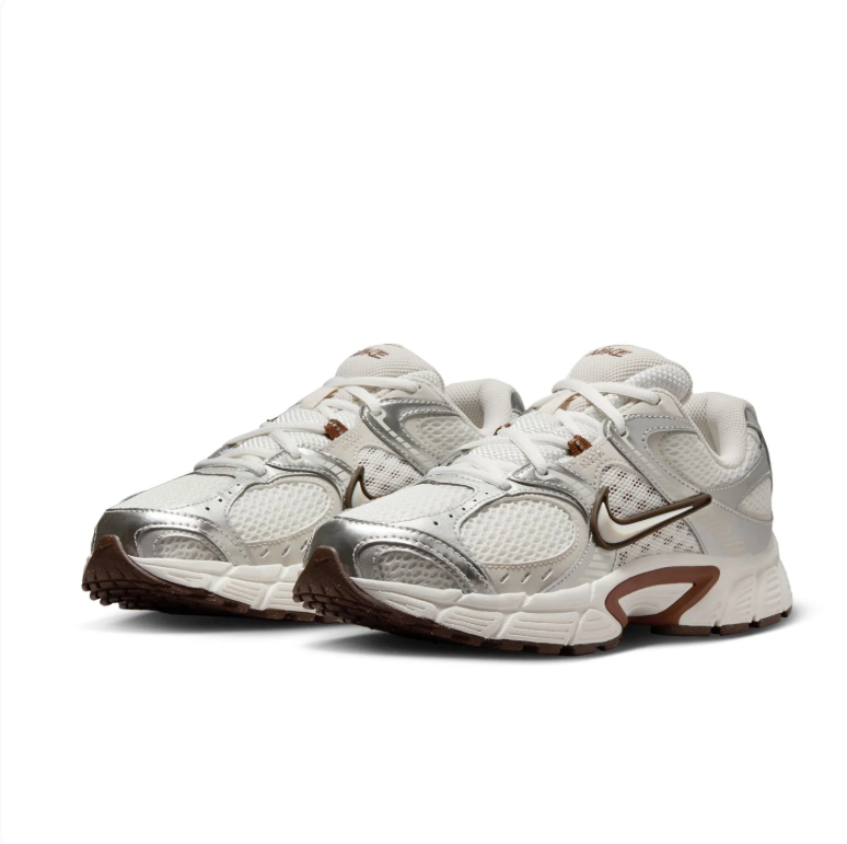 Nike Cream & Metallic Silver Sneakers with Brown Accents