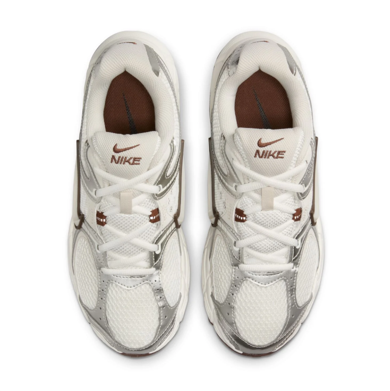 Nike Cream & Metallic Silver Sneakers with Brown Accents