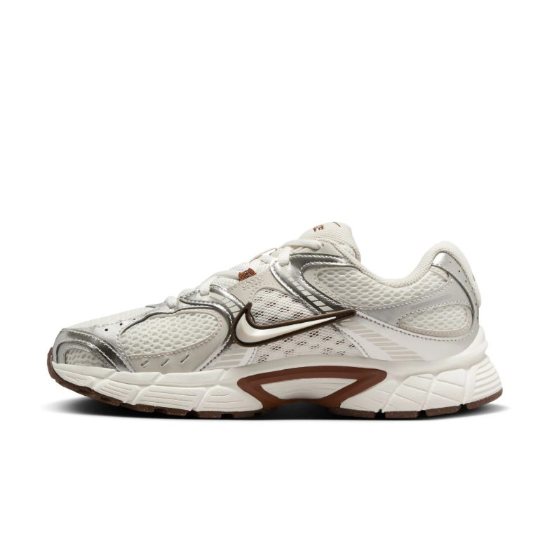 Nike Cream & Metallic Silver Sneakers with Brown Accents