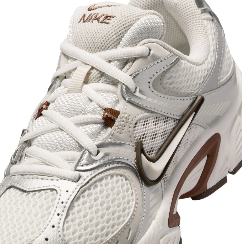 Nike Cream & Metallic Silver Sneakers with Brown Accents