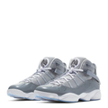 Jordan Gray & White High-Top Sneakers with Icy Blue Sole