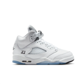 Jordan White High-Top Sneakers with Icy Blue Sole