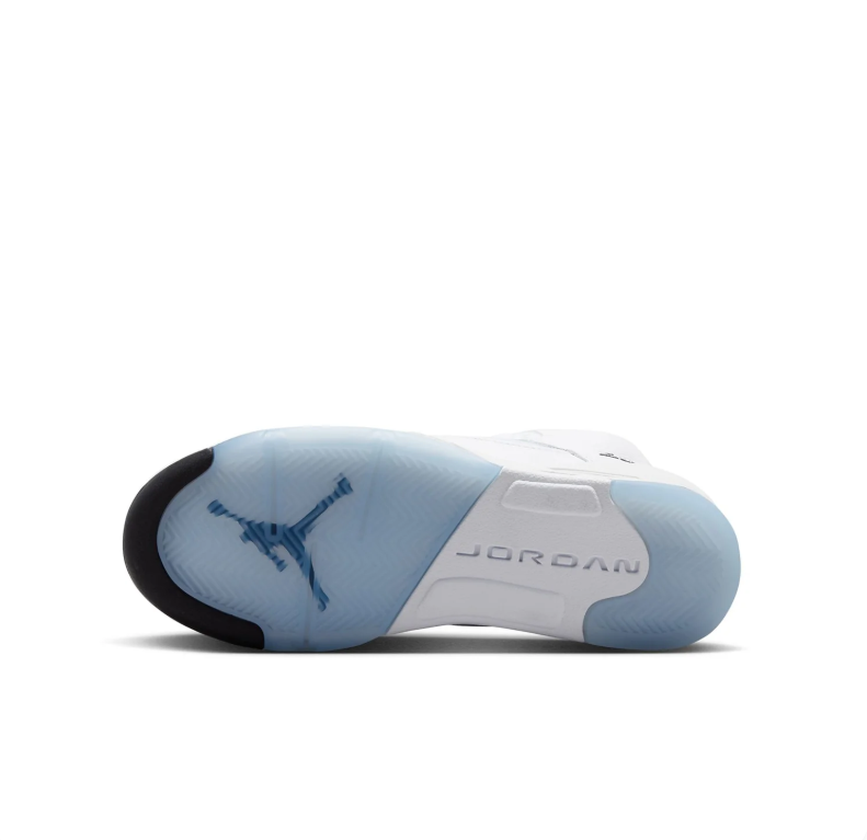 Jordan White High-Top Sneakers with Icy Blue Sole