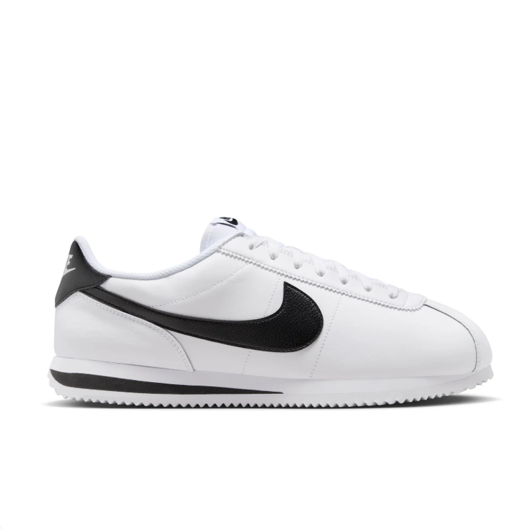 Nike White & Black Low-Top Sneakers with Herringbone Sole