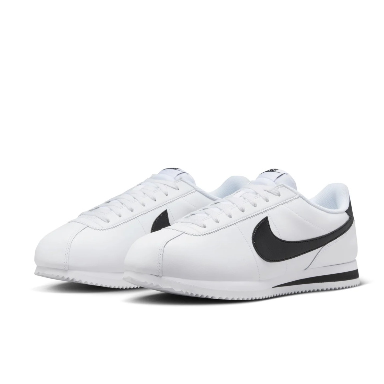 Nike White & Black Low-Top Sneakers with Herringbone Sole