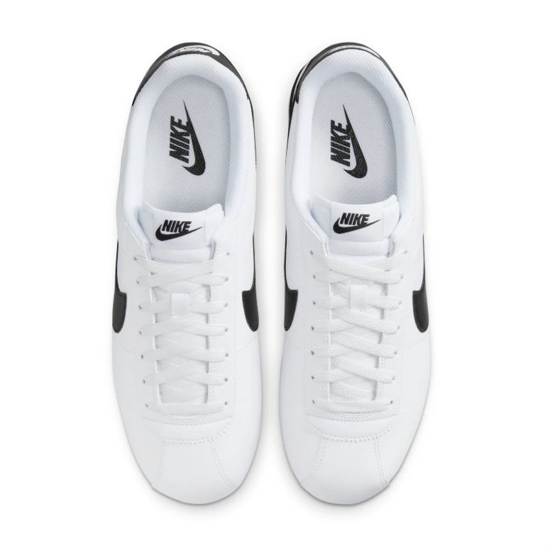 Nike White & Black Low-Top Sneakers with Herringbone Sole