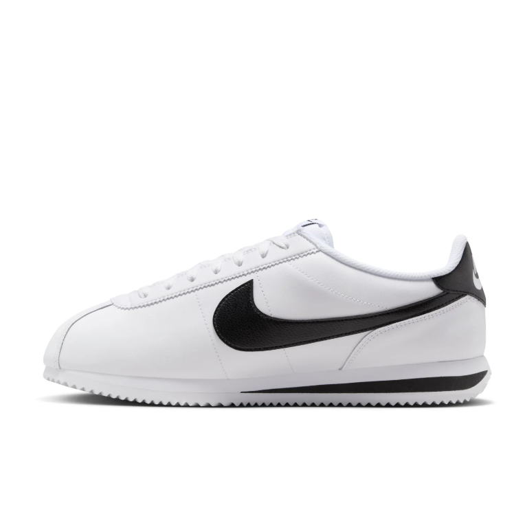 Nike White & Black Low-Top Sneakers with Herringbone Sole