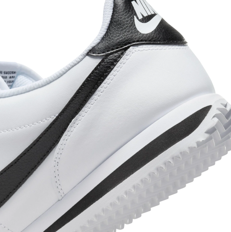 Nike White & Black Low-Top Sneakers with Herringbone Sole