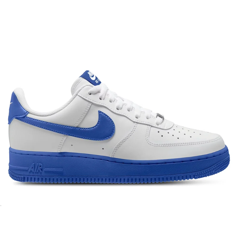 Nike Air Force 1 White & Royal Blue Low-Top Sneakers