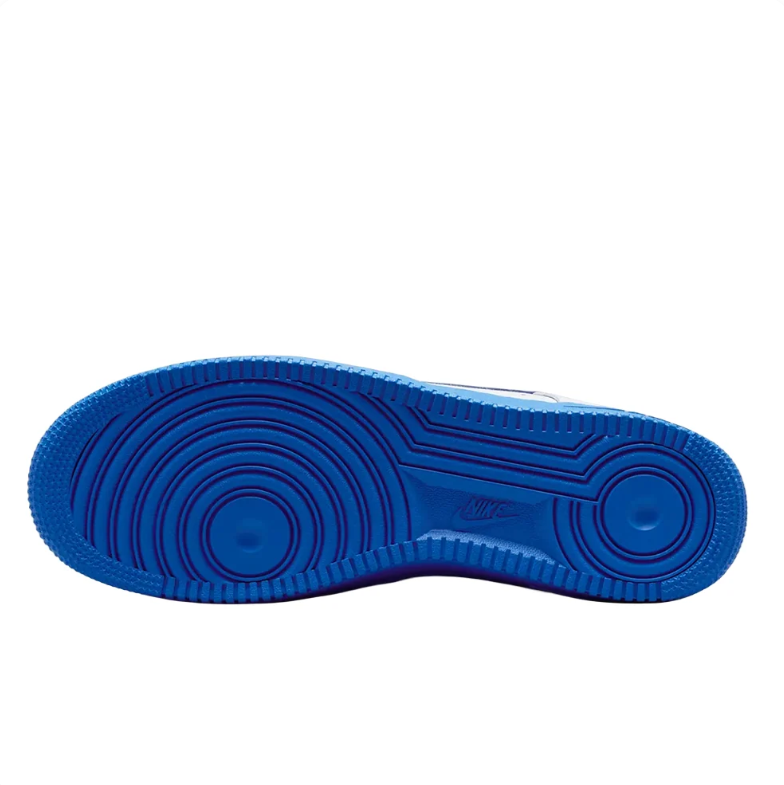 Nike Air Force 1 White & Royal Blue Low-Top Sneakers