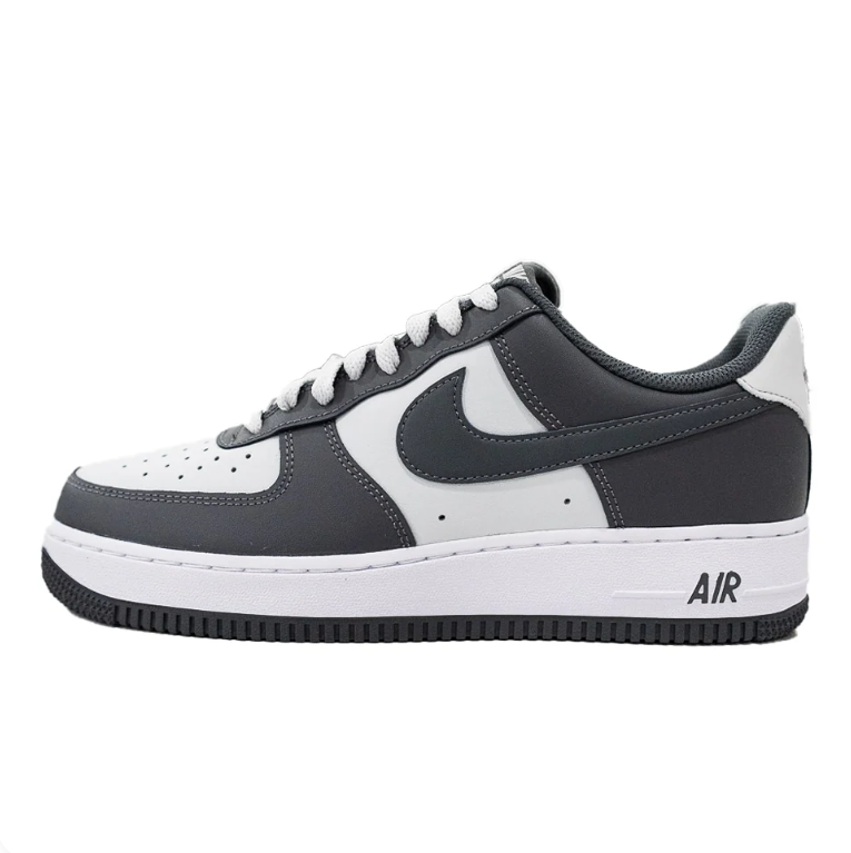 Nike Air Force 1 White & Charcoal Low-Top Sneakers