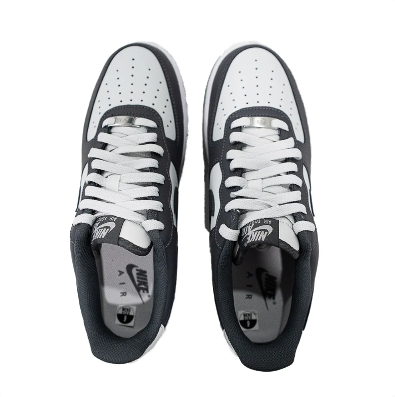 Nike Air Force 1 White & Charcoal Low-Top Sneakers