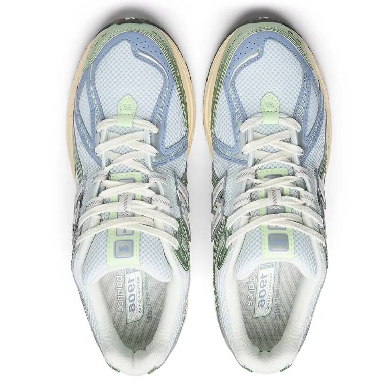 New Balance 1906R Silver & Pale Blue Sneakers with Mint Accents