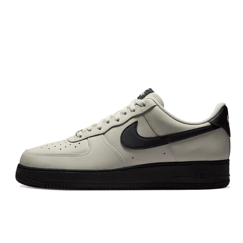 Nike Air Force 1 Light Gray & Black Low-Top Sneakers