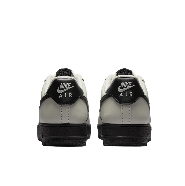 Nike Air Force 1 Light Gray & Black Low-Top Sneakers