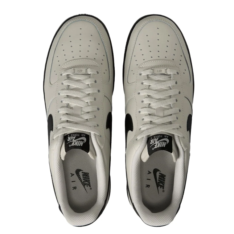 Nike Air Force 1 Light Gray & Black Low-Top Sneakers