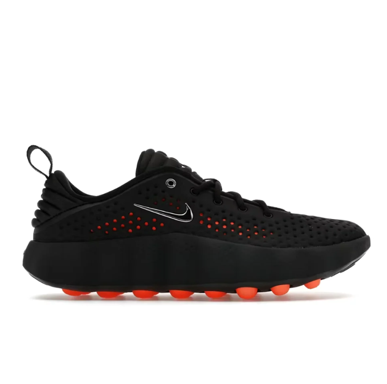 Nike Black Perforated Low-Top Sneakers with Orange Sole Pods
