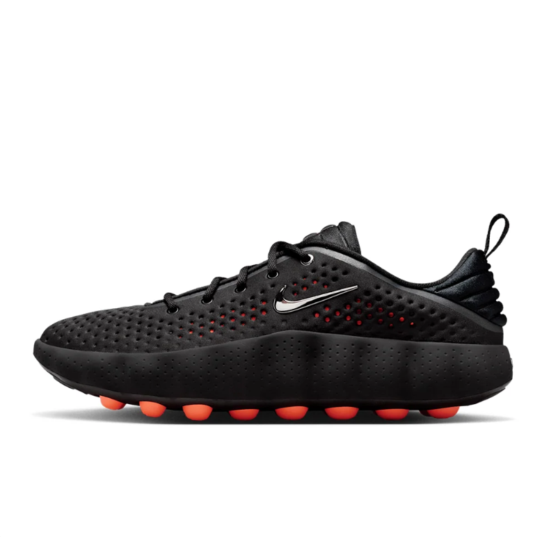 Nike Black Perforated Low-Top Sneakers with Orange Sole Pods