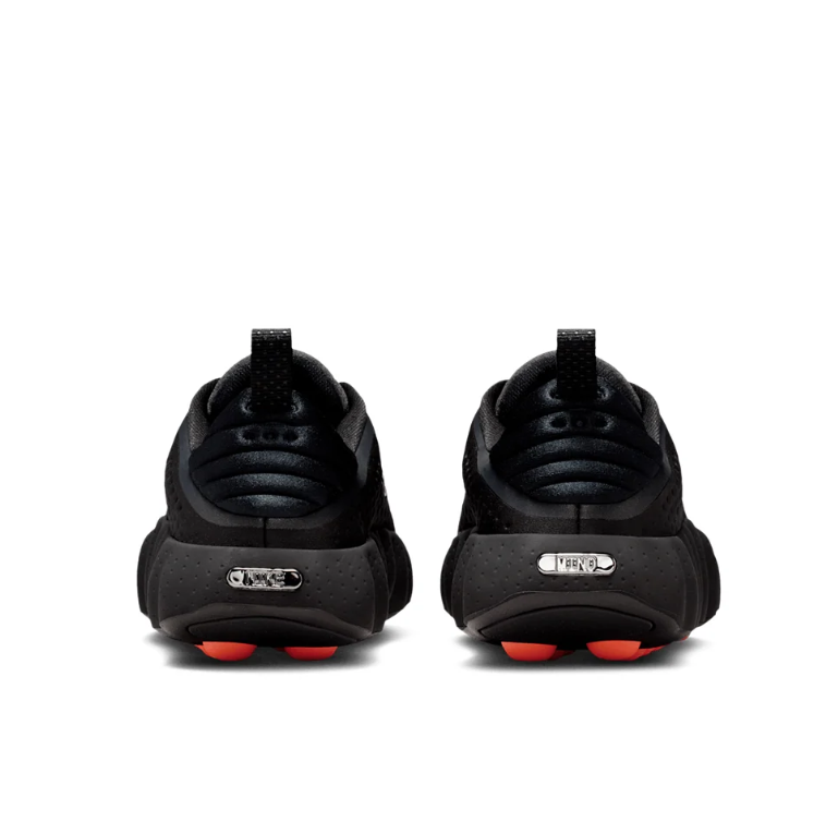 Nike Black Perforated Low-Top Sneakers with Orange Sole Pods