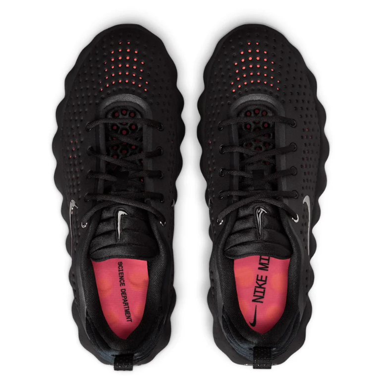Nike Black Perforated Low-Top Sneakers with Orange Sole Pods