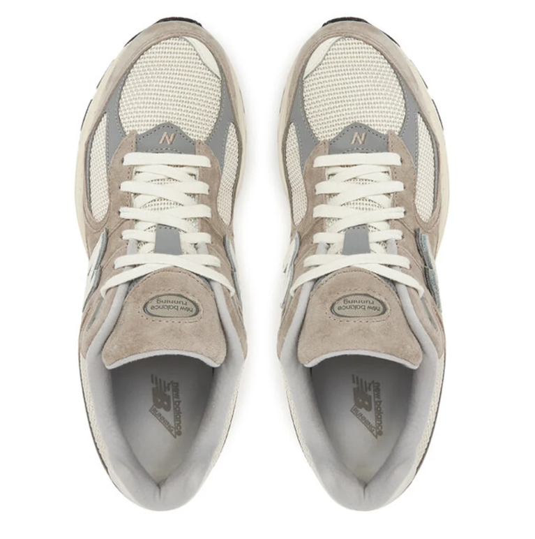 New Balance 2002R Beige & Gray Mesh Sneakers