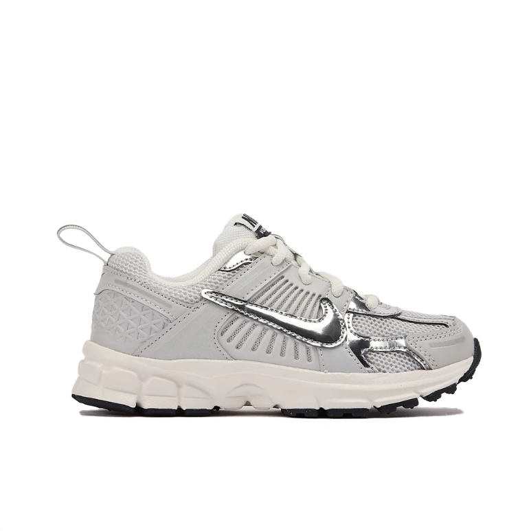 Nike White & Metallic Silver Low-Top Sneakers