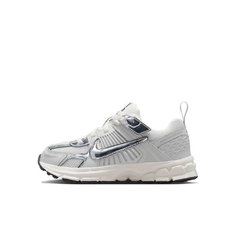 Nike White & Metallic Silver Low-Top Sneakers