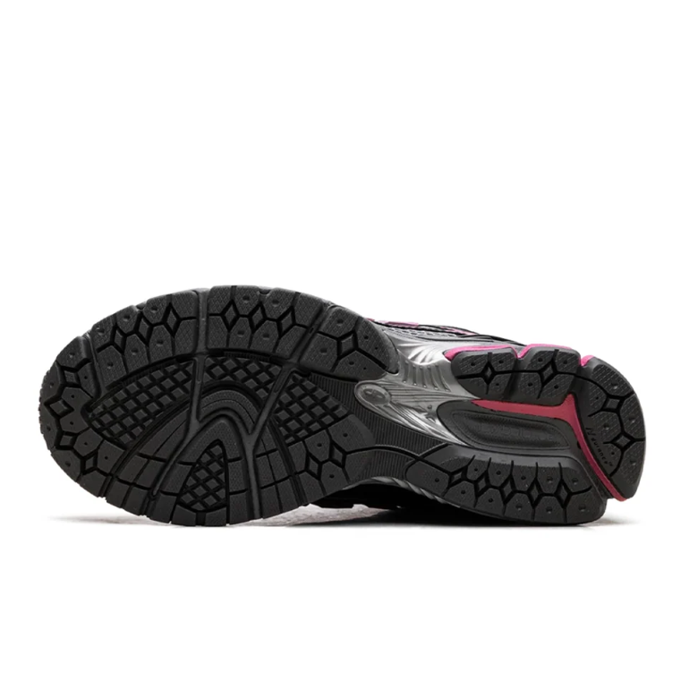 New Balance 1906R Gray & Black Mesh Sneakers with Pink Accents