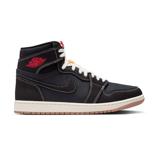 Jordan Black High-Top Sneakers with Contrast Stitching & Red Accents