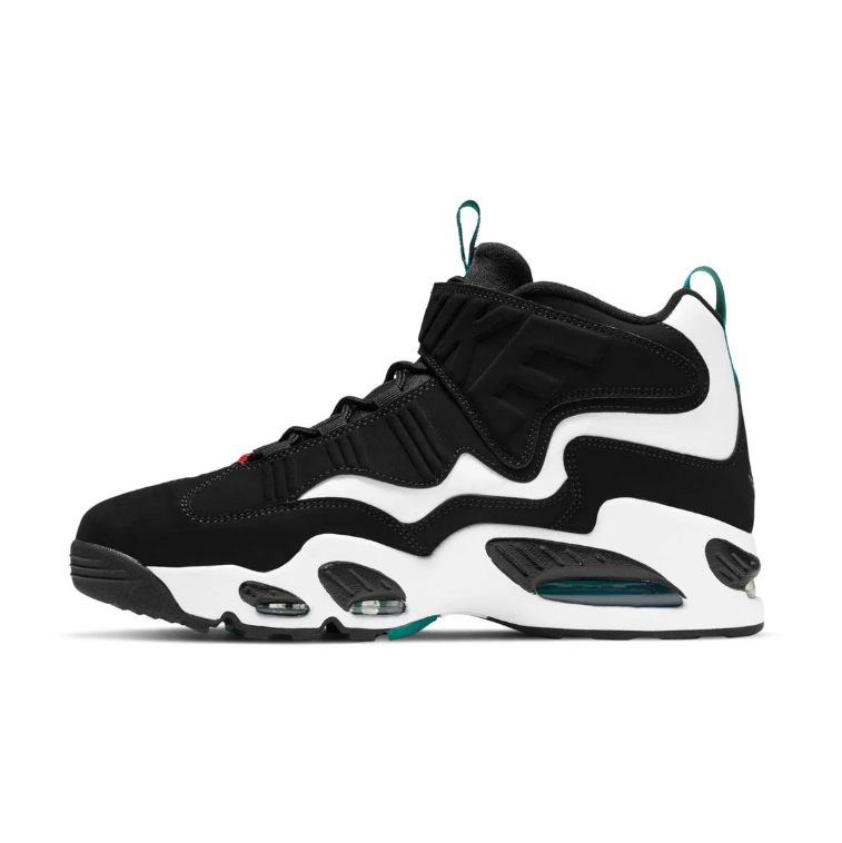 Nike Black & White High-Top Sneakers with Green Accents & 24 Strap