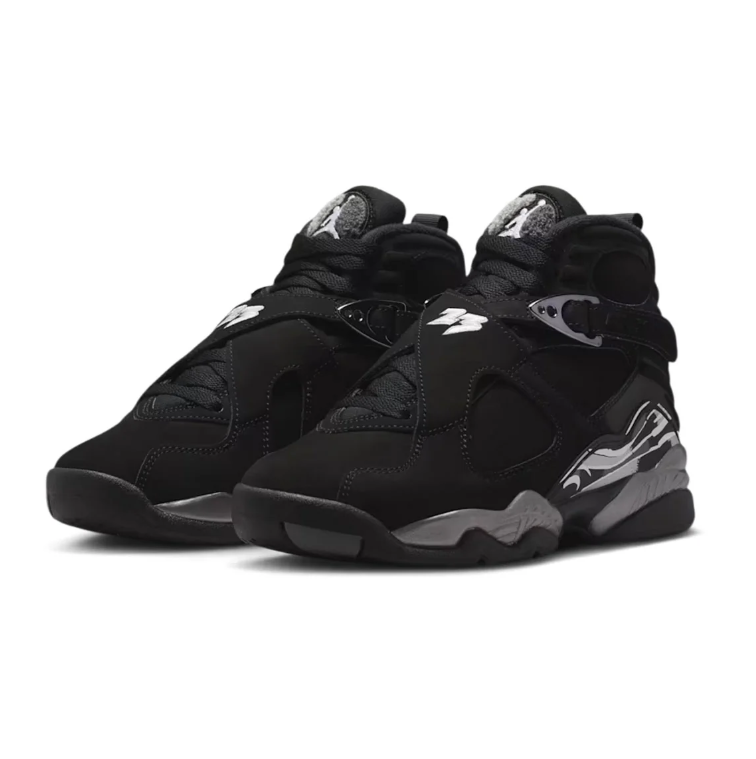 Jordan Black & Gray High-Top Sneakers with Cross Straps