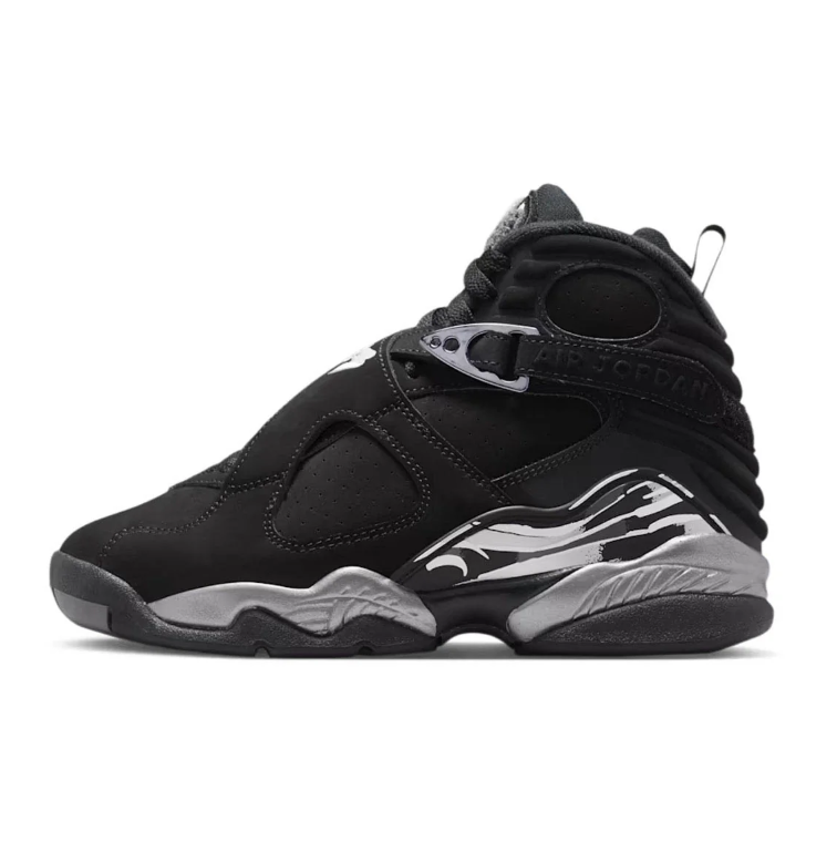 Jordan Black & Gray High-Top Sneakers with Cross Straps