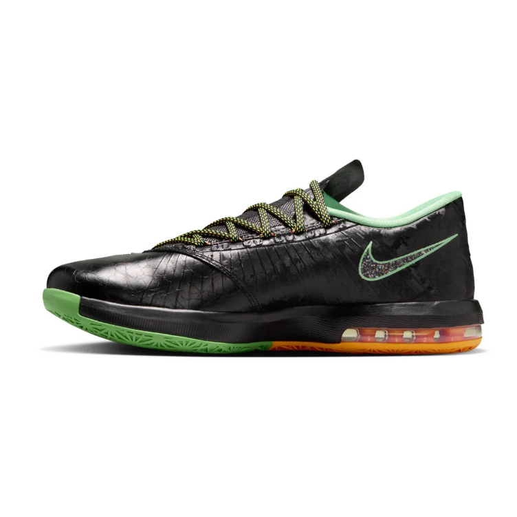 Nike KD Black & Green Low-Top Sneakers with Silver-Toned Swooshes
