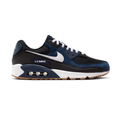 Nike Air Max 90 Navy & Black Sneakers with White Swooshes & Gum-Colored Sole